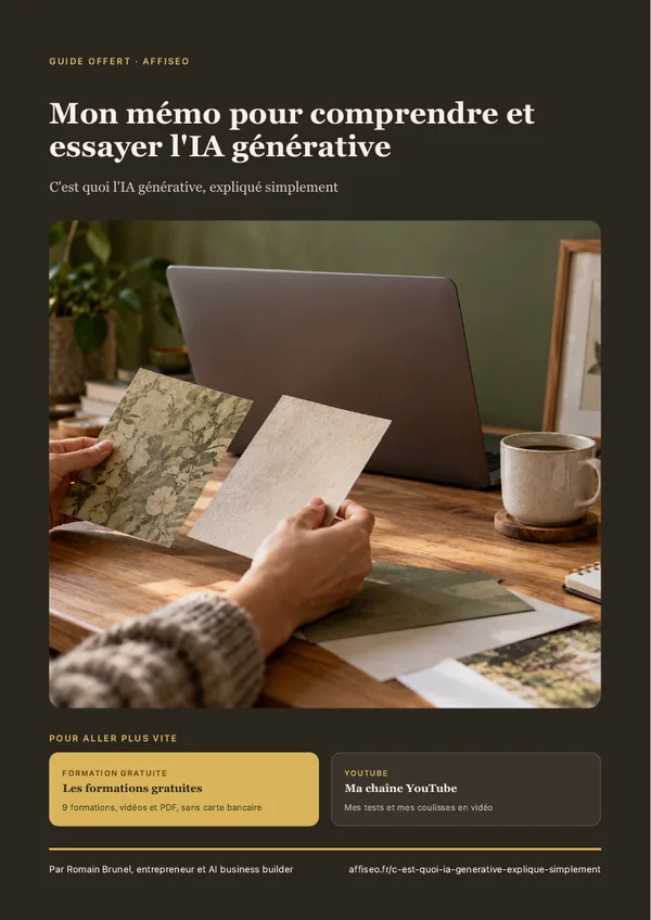 Couverture du PDF « Mon mémo pour comprendre et essayer l'IA générative »